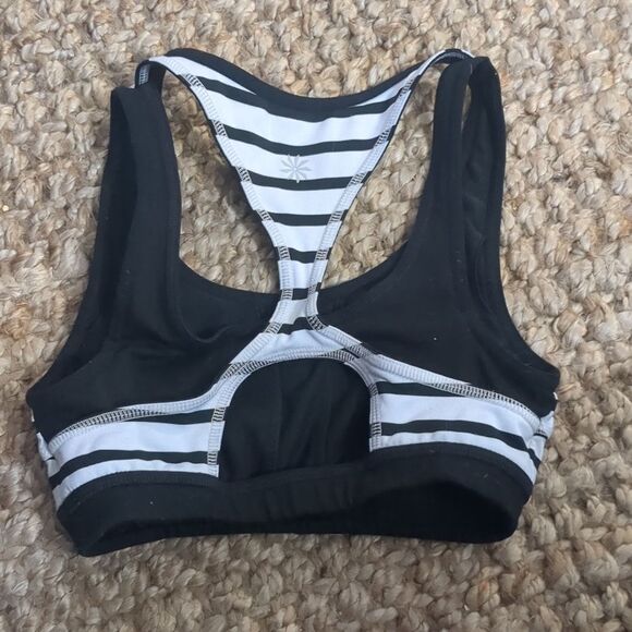 Athleta Triple Dare Sports Bra Black White Rriple XXS - Picture 3 of 9